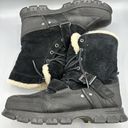 Polo  Ralph Lauren Tavin Rollover Black Leather  Shearling Boots Mens 9.5 D Photo 4