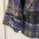 Free People  Bonjour Plaid Wool Coat Tartan Jacket Blue Black Woolen Bohemian XS Photo 3