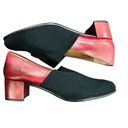 ABOUT ARIANNE Red Black Leather Block Heel Pumps Made In Spain Size 9 US (39 EU) Photo 7