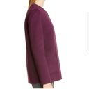 St. John  Double Face Cashmere Wool Blend Jacket Plum Snap Front Coat pockets Photo 2