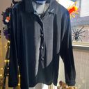 Preston & York Vintage  crush velvet black button down long sleeve shirt Photo 4