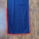 Sail To Sable STS • Racerback Pom Pom Maxi Dress navy blue cotton jersey knit orange trim Photo 5