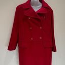 Hilary Radley Vintage Wool Cashmere Made in Italy Blend Red PeaCoat Coat size 2 Petite HEMMED Photo 0