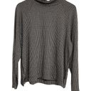 Lou & grey  Ann Taylor Loft Houndstooth Mock Neck Top Sweater Black/Brown Medium Photo 2