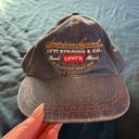 Levi's Vtg Levi’s Denim Strapback Hat Cap Blue Jean Bill Embroidered Photo 0