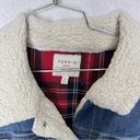 Torrid  Denim Trucker Sherpa Jacket Faux Fur Plaid Lined Size 3 3X 22/24 Photo 8