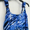 MiracleSuit  Lynx Lazuli Dazzle Tankini Top Blue Leopard Size 8 Animal Print Photo 3