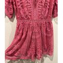 Honey Punch Raspberry Lace Romper Photo 3