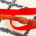 Coach Vintage  Red Wool & Brown Leather Belt Size 38 Photo 0