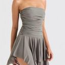 House Of CB NWT  Valeria Smoke Gathered Asymmetric Dress Size Medium Photo 2