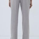 ZARA NWT  SLIT HEM CIGARETTE PANTS in gray. Size Medium Photo 3