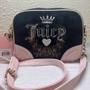 Juicy Couture  Y2K Liquorice Heritage Crossbody Black And Pink Velour Bag NWT Photo 0