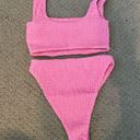 Naked Wardrobe NWOT Pink  Smocked 2 Piece Bikini Photo 3