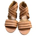 Comfortview  Nell Womens Shoes Size 8.5WW Brown Back Zipper Open Toe Ankle Straps Photo 3