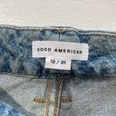 Good American New  Good Classic Distressed Straight Leg Jeans Indigo046 Photo 17