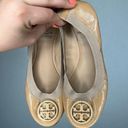 Tory Burch  |  tan beige ballet flats with gold logo size 6 Nude Photo 1