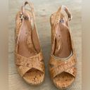 Sofft Women's Open Toe Slingback Stacked Heels Cork Leather Size 8.5 NEW Portia Photo 1