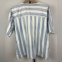 Erika Vintage  Blues White Blue Striped Chambray Short Sleeve Button Up Shirt Photo 4