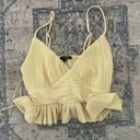 PaperMoon Light Yellow Cropped Halter Top Photo 0