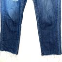 Uniqlo Dark Wash High Rise Distressed Boyfriend Straight Leg Jeans Photo 4