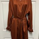 Stars Above Rust Copper Satin Short Robe Photo 2