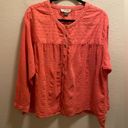 Pilcro  By Anthropologie Coral Mila Draped Button Down Blouse Size L Photo 0