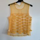 Daisy Y2k vintage boho  flower mesh tank top blouse festival yellow medium Photo 6