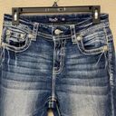 Miss Me Curvy Ankle Skinny Jeans Blue Denim Distressed Angel Wings Pockets Sz 28 Photo 6