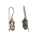 Onyx Vintage Marcasite  Heart Dangle Earrings Sterling Silver 925 Hook Earwire Photo 2