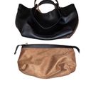 Sondra Roberts  Squared Black Vegan pebble Leather Tote Bag large Photo 7