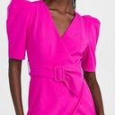 Black Halo  Maricopa Vibrant Pink Puff Sleeve Belted Mini Dress Size 4 Photo 0