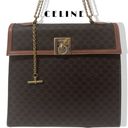 CELINE Authentic *Clean* Macadam Brown Canvas HandBag PVC Photo 0