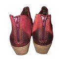 Earth Origins  Suede Booties Size 8.5 Amanda Perforated Ruching Garnet Back Zip Photo 6