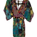 Rebecca Taylor  SILK BOHO FLORAL BUTTERFLY MULTI COLORFUL PRINT KIMONO VNECK TOP Photo 0