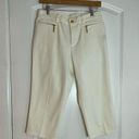 Krass&co Lauren Jeans  White High Rise Stretch Gold Zipper Sailor Capris Size 4P Photo 0