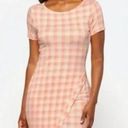 Stitch Fix NWT  41 Hawthorn Brigitte Knit Dress Peach Gingham Size Small S NEW Photo 0