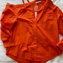 These Three Boutique Orange Off The Shoulder Button Up Photo 3