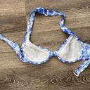 Vintage 90s Y2k swimsuit bikini top floral daisy blue Small 34 B Photo 2