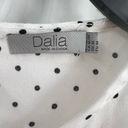 Dalia Collection Dalia White Short Sleeve Dot Blouse Size Medium Photo 3