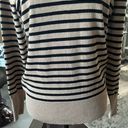 cupio Size Medium Tan & Black Striped Turtleneck Sweater Photo 4