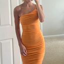 Sky to Moon Midi Orange Dress Photo 0