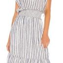 Rails  Ashlyn Rio Striped Cap Sleeve Smocked Tie Neck Midi Dress Blue White XS Photo 0