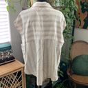 We The Free NWT Free People  Keep It Cool Beige Stripe Button Up Linen Top Photo 2