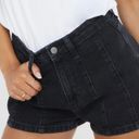 Pretty Little Thing Washed Black Seam Denim Shorts Photo 3