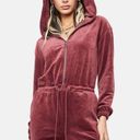 Juicy Couture  Wine Cranberry Velvet Velour Jumpsuit Bling Tracksuit One Piece Photo 0