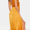 Pretty Little Thing PLT Asymmetric Drape Detail Maxi Dress (Mustard) Photo 2