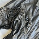 Vintage 80s Oversized Black Leather Fringe Jacket M Size M Photo 3