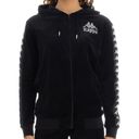 Kappa  222 Banda Stech Zip Velour Hoodie in Black Smoke Photo 8