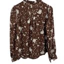 Bohme  Brown Floral Lightweight Blouse Small Photo 3