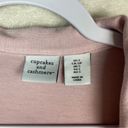 Cupcakes and Cashmere‎ Pink Button Night Gown Black Trim Size Sm Long Sleeve Photo 4